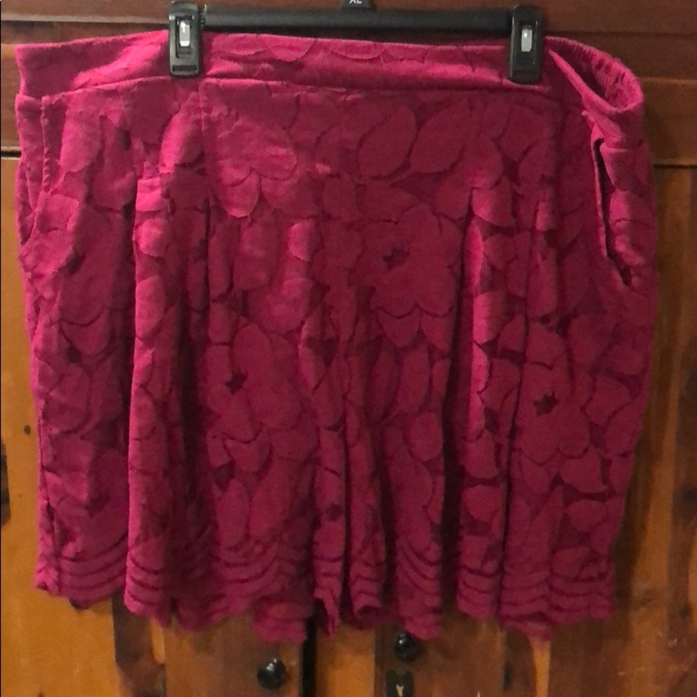 Maroon lace overlay shorts